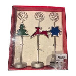 Festive Silver Photo Holders Set